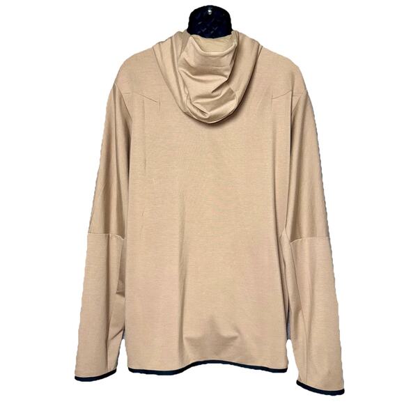 NWT Nike Tech XL Fleece Full Zip Sweatshirt Jacket Khaki Tan Hooded DX0822-247 - Picture 4 of 8